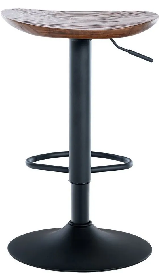 CLP CLP Barhocker Skelde (Set, 2er), höhenverstellbar, Massivholz-Sitz, Braun, – Produktbild 3 von 5