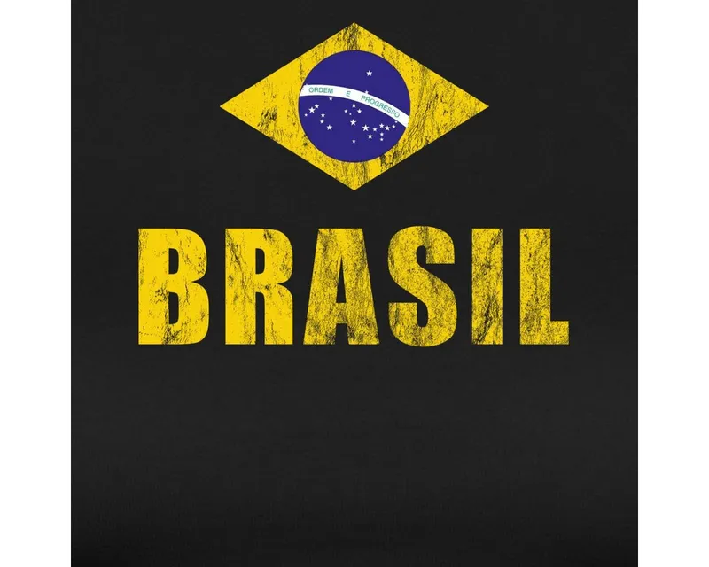 Spreadshirt T-Shirt Brasilien Fußball Retro Crop Top (1-tlg) Slim Fit, Crop Top, Schwarz, – Produktbild 2 von 4