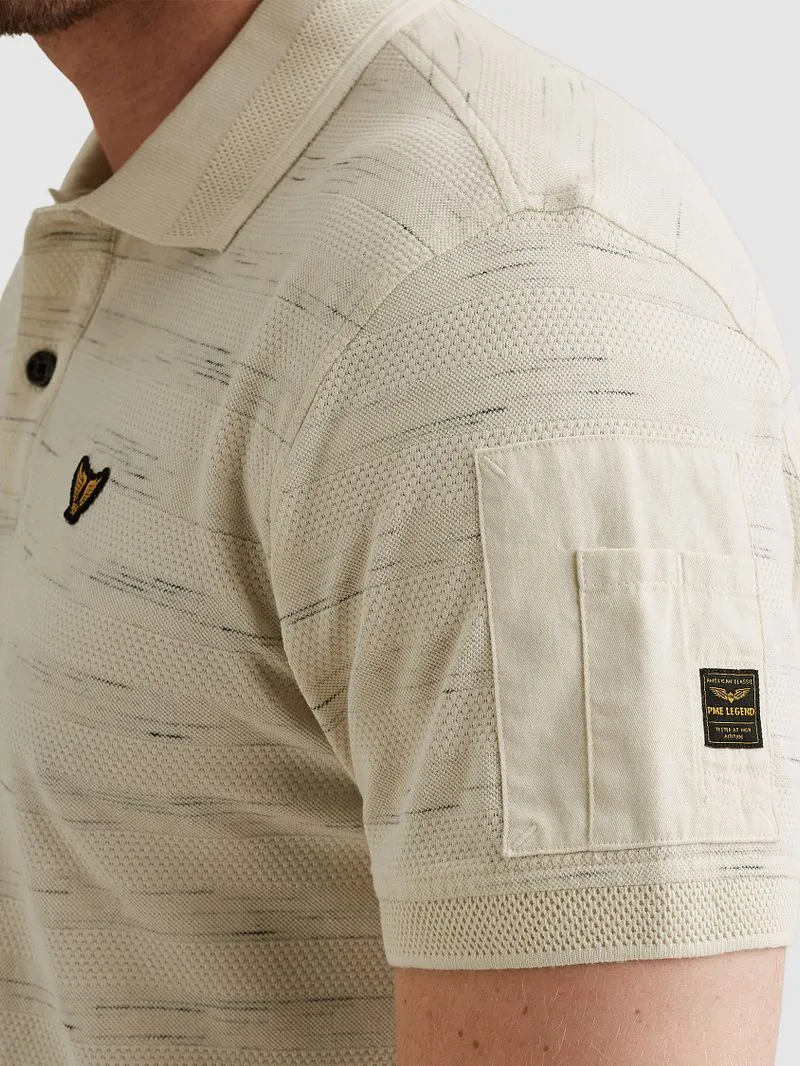 PME Legend PME Legend Popcorn Polo Bone White - Größe 3XL, Weiß, – Produktbild 3 von 5