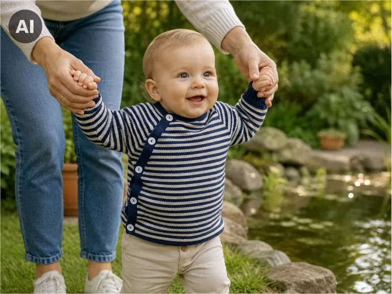 Reiff Strickwaren Reiff Strickwaren Baby Jacke Schlüttli Bio-Merinowolle, Blau, – Produktbild 2 von 2