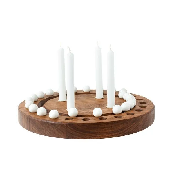 klotzaufklotz klotzaufklotz Adventskalender und Adventskranz mit Baumkerzen, Weiß, – Produktbild 2 von 8