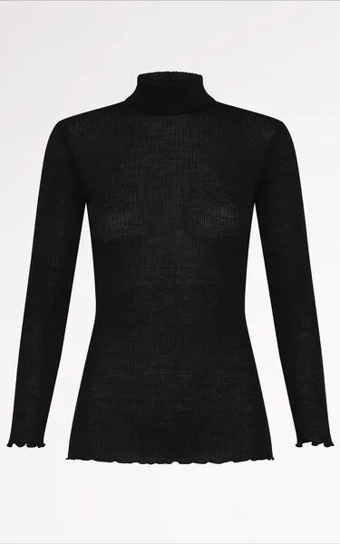 CASAGiN CASAGiN Rollkragenpullover aus Wolle, Schwarz, – Produktbild 1 von 1