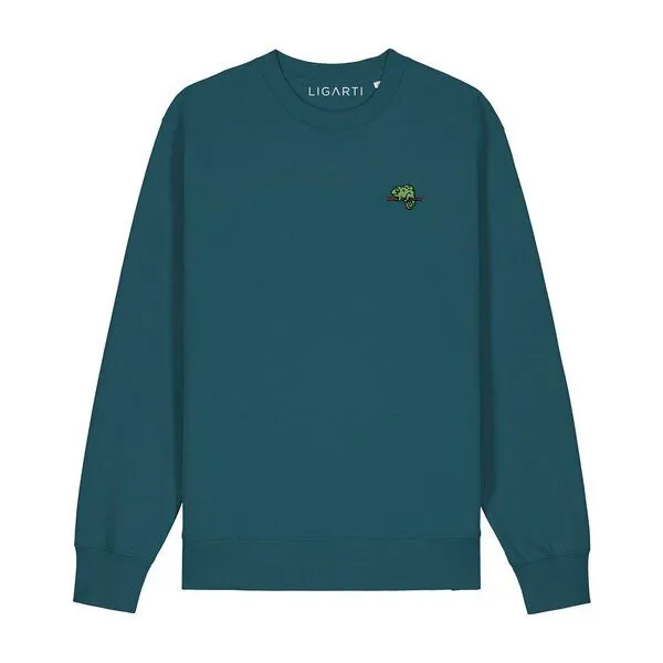 LIGARTI Bestickter Pullover – Mareike das Chamäleon – LIGARTI Tiermanufaktur, Hellgrau, – Produktbild 3 von 3