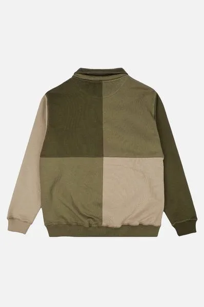 Trendsplant Trendsplant Color Block Half Zip Sweatshirt Gothic Olive, Oliv, – Produktbild 4 von 4