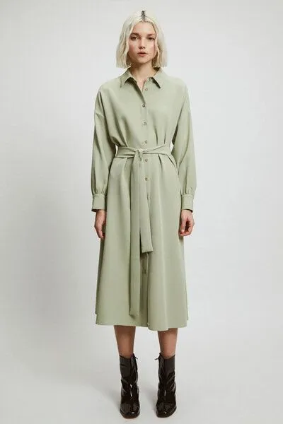 Rita Row Rita Row Hemdblusenkleid KING aus recyceltem Polyester, Dusty green (grün), – Produktbild 1 von 4