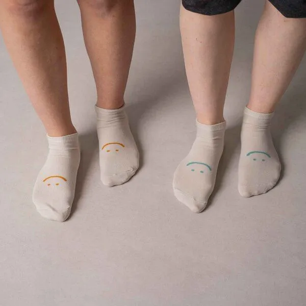 Vresh Clothing Vresh Clothing 2er Pack Sav - Sneaker Socken aus Biobaumwoll-Mix, Beige, – Produktbild 1 von 4