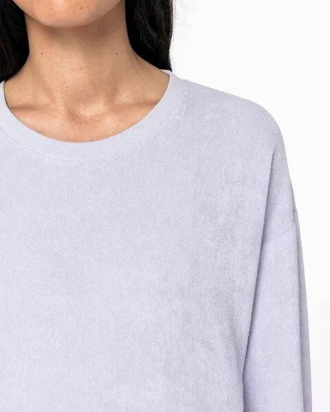 YTWOO YTWOO Terry Towel Oversize-Sweatshirt für Damen - Made in Portugal, Flieder, – Produktbild 3 von 4