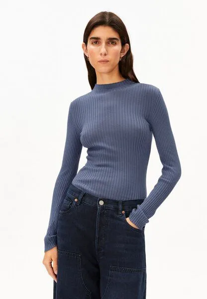 ARMEDANGELS ARMEDANGELS ALAANIA Damen Pullover Slim Fit aus Bio-Baumwolle, Dusty moon, – Produktbild 1 von 4