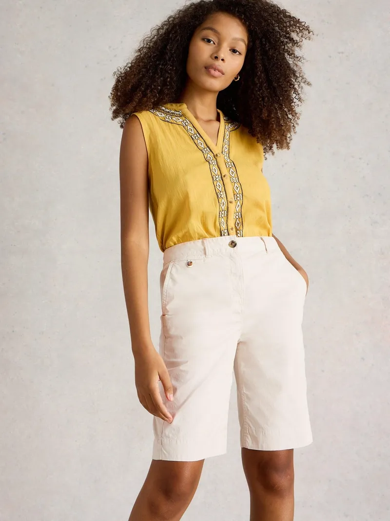 White Stuff Shorts Hayley aus Bio-Baumwolle - 52/R, Naturweiß, – Produktbild 3 von 4