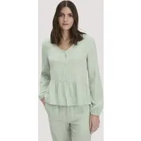 hessnatur hessnatur Musselin Pyjamabluse PURE COMFORT aus reiner Bio-Baumwolle, Liliengrün, – Produktbild 2 von 5