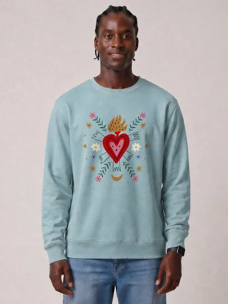 watapparel watapparel Sweatshirt Unisex Love and flex, Pebble blue, – Produktbild 3 von 3