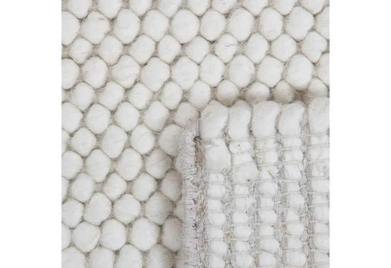 Consilio Concept Designteppich WOOLY Teppich Wohnzimmer Wolle Designer Natur Vegan, Kugelteppich, Filzkugelteppich, Wollteppich, Weiß, – Produktbild 5 von 5