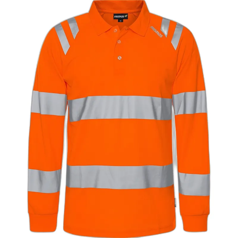Fristads Langarm-Poloshirt mit hoher Sichtbarkeit Fristads Classe 3 7864 GPST, Orange, – Produktbild 1 von 2