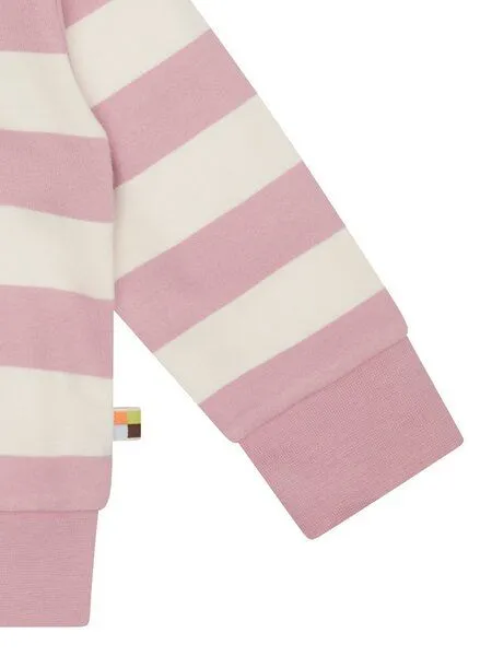loud + proud loud + proud Babys & Kinder Sweatjacke mit Blockstreifen, GOTS-zertifiziert, Aster(rosa), – Produktbild 3 von 3