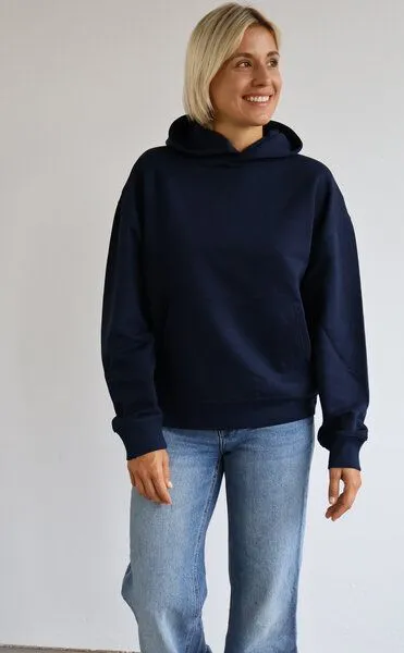 Kultgut Kultgut Weich & Kuschelig- Biofair- Goodness Oversize-Hoodie / Marie, Dunkelblau, – Produktbild 1 von 3
