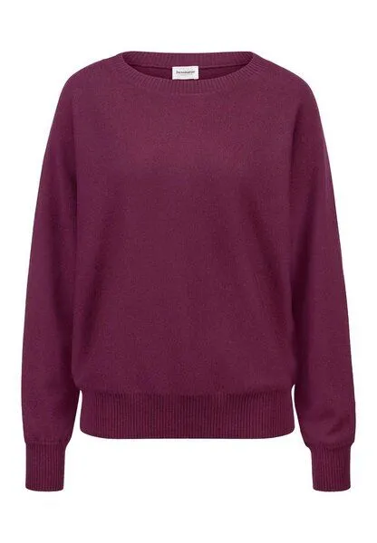 hessnatur hessnatur Pullover Relaxed aus Bio-Schurwolle mit Cashmere, Fuchsia, – Produktbild 3 von 4