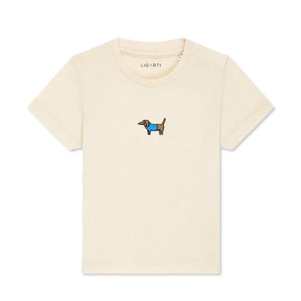 LIGARTI LIGARTI Babyshirt - Steffen der Dackel, Sand, – Produktbild 1 von 3