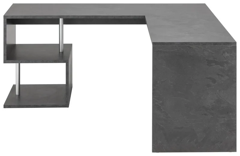 Home affaire Eckschreibtisch Esse, Schreibtisch im modernen Design, mit oder ohne Monitoraufsatz Breite 180/160 cm, "Made in Italy", Grau, – Produktbild 1 von 4