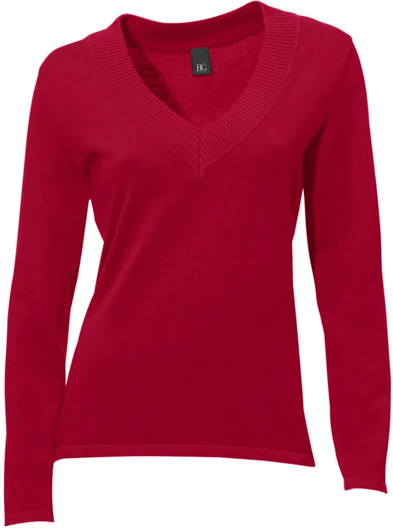 heine V-Ausschnitt-Pullover rot, Rot, – Produktbild 2 von 2