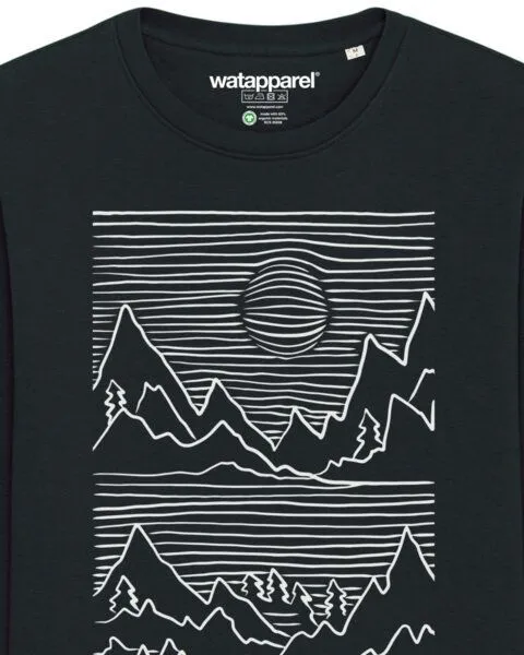 watapparel watapparel Sweatshirt Unisex Mountains, Black, – Produktbild 3 von 3