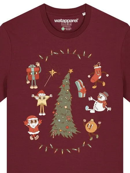 watapparel watapparel T-Shirt Unisex Christmas 2024, Burgundy, – Produktbild 3 von 3