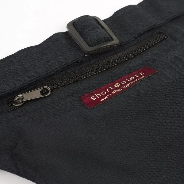 short'n'pietz short'n'pietz handgenähte Gürteltasche mit verstellbarem Gürtel, Schwarz türkis, – Produktbild 2 von 6