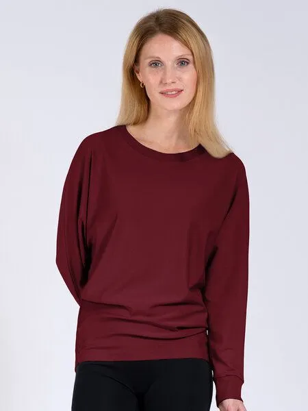 Magadi Magadi Yoga Sweater Anna aus Naturmaterial, Rot (dark red), – Produktbild 3 von 4