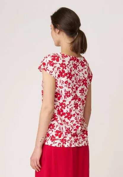 LANA Organic LANA Organic Blumenshirt aus Bio Baumwolle, Modell Leda, Delia tomate, – Produktbild 4 von 4