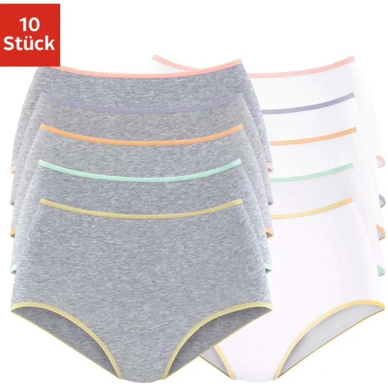 petite fleur by Lascana Taillenslip grau-meliert, weiß, Grau-meliert, weiß, – Produktbild 3 von 3