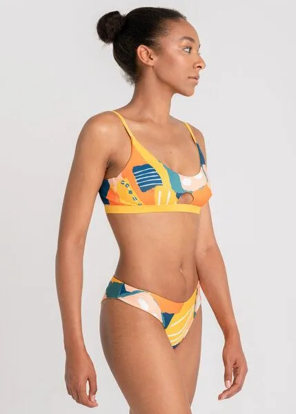 boochen boochen Bikini Top Diani - Wendbares Surf Bikini-Oberteil - Print, Painting print (gelb), – Produktbild 3 von 4