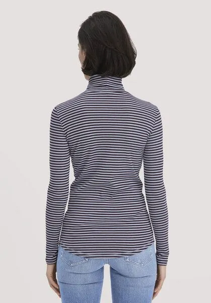hessnatur hessnatur Streifen Softrib Longsleeve Fitted aus Bio-Baumwolle und Modal, Himmelblau, – Produktbild 2 von 4