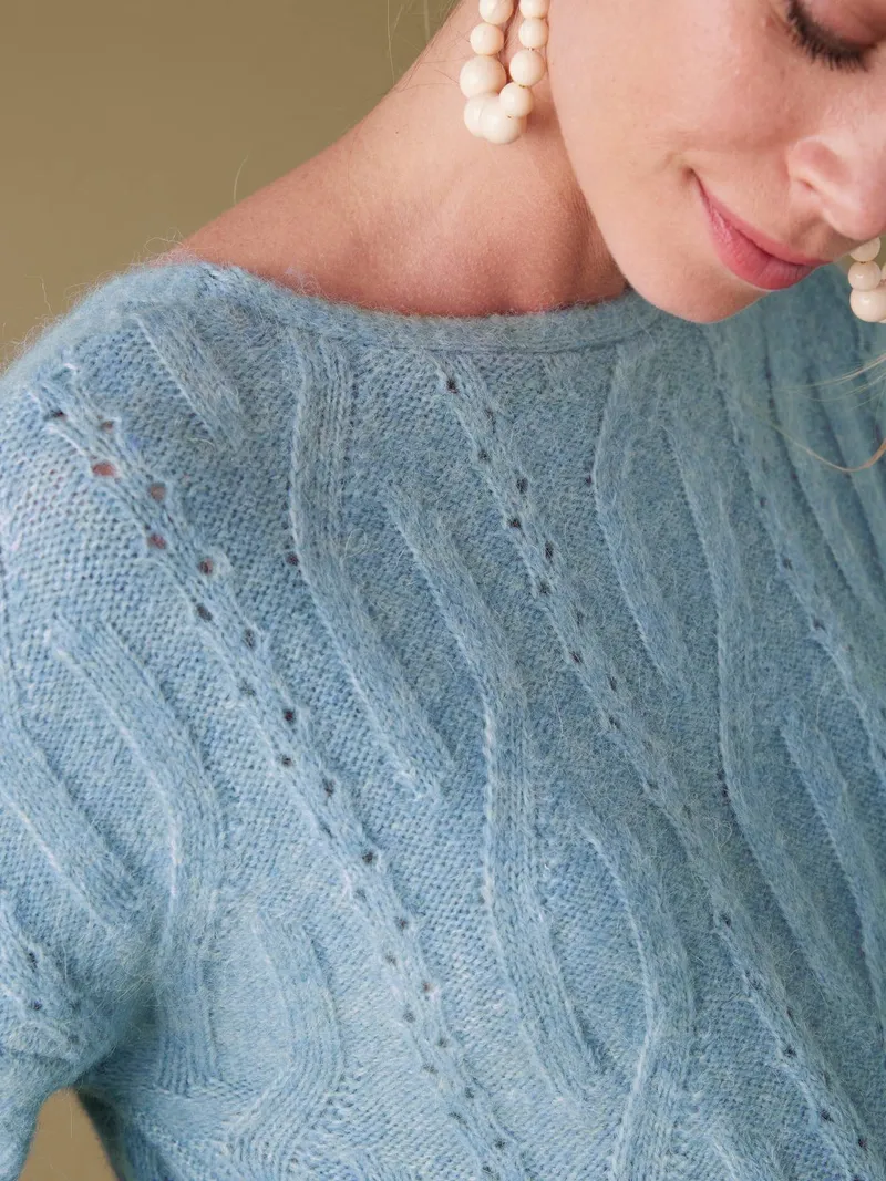 Envie De Fraise Wende-Pullover mit Alpaka für Schwangerschaft und Stillzeit ENVIE DE FRAISE eis, Eisblau, – Produktbild 2 von 4