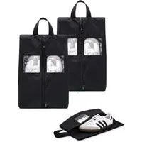 TRAVEL DUDE TRAVEL DUDE Schuhtasche 2er Set - Wasserfeste Schuhbeutel Reise, Koffer, Gepäck - Schmutzabweisender Schuhsack Reise für Schuhe, Schwarz, – Produktbild 1 von 1