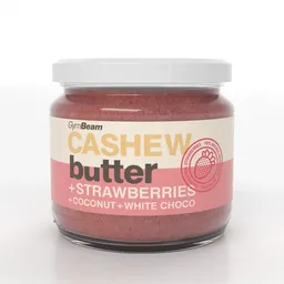 GymBeam Food GymBeam Cashewbutter mit Kokosnuss, weißer Schokolade und Erdbeeren 340 g – Produktbild 1 von 1