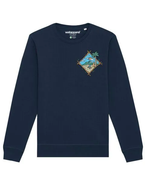 watapparel watapparel Sweatshirt Unisex Beach is calling, French navy, – Produktbild 1 von 3