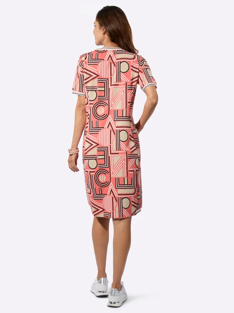 Witt Jerseykleid, Koralle-sand-bedruckt, – Produktbild 2 von 2