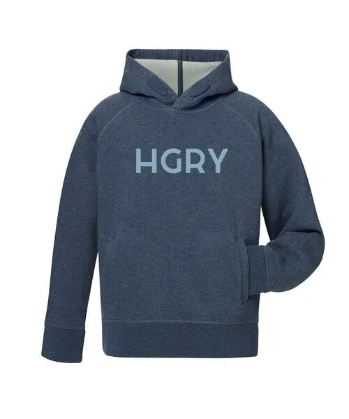 University of Soul University of Soul Unisex Kids Hoodie "Hungry", Dark heather blue, – Produktbild 1 von 2
