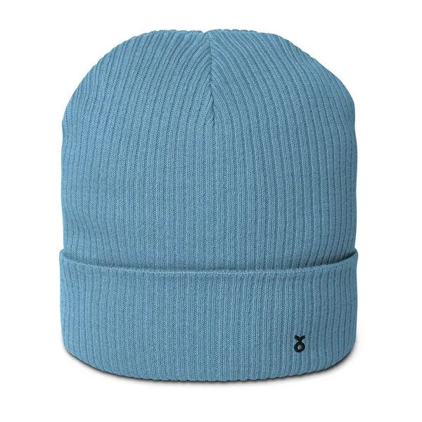 Rippenmütze aus Bio-Baumwolle Unisex - PepMelon schwarzes Logo, Blau, – Produktbild 1 von 4