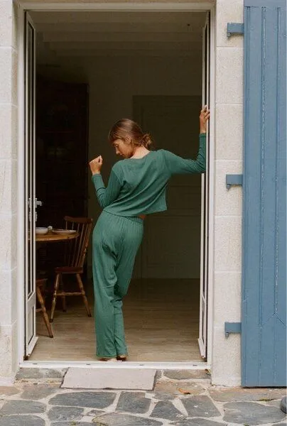 Nénés Nénés Loungewear-Hose aus Baumwolle – Maud, Grün, – Produktbild 4 von 4