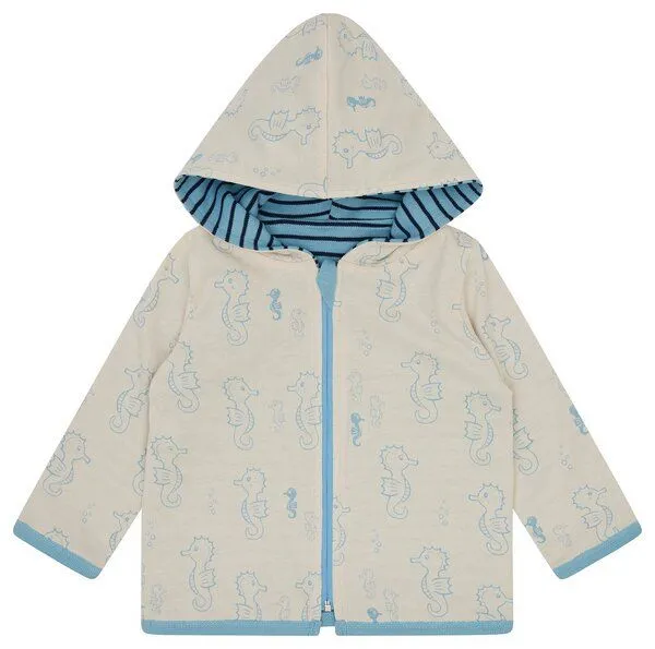 loud + proud loud + proud Babys & Kinder Wendejacke mit Kapuze, GOTS-zertifiziert, Air(blau), – Produktbild 1 von 3