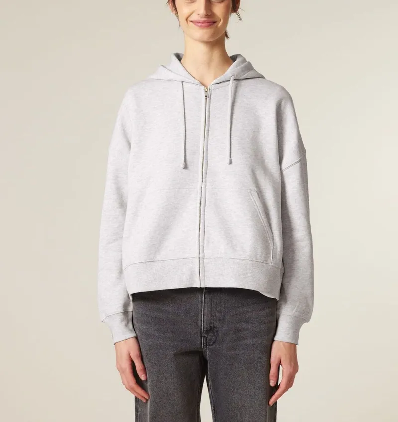 UNIPOLAR UNIPOLAR Damen vegan Zip Hoodie Idai, Hellgrau, – Produktbild 1 von 2