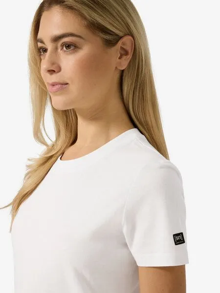 Super.Natural Super.Natural Merino T-Shirt W CASUAL BIO COTTON TEE für Damen, Bright white, – Produktbild 2 von 4