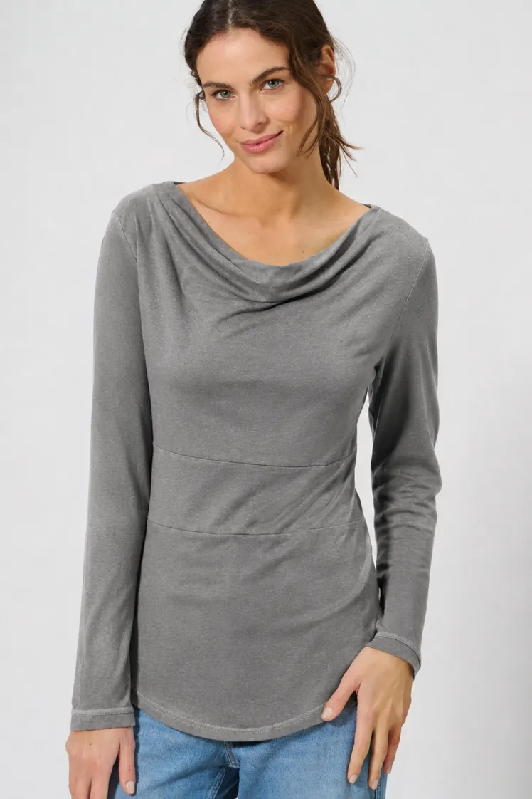HempAge Hempage Damen vegan Taupefarbenes Langarm Oberteil, Beige, – Produktbild 2 von 2