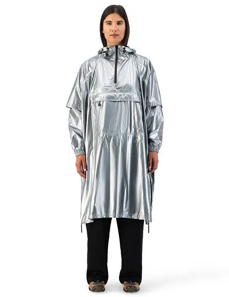 Maium Maium Vegan Regenmantel - Unisex Poncho - aus recycelten Materialien, Silber, – Produktbild 2 von 4