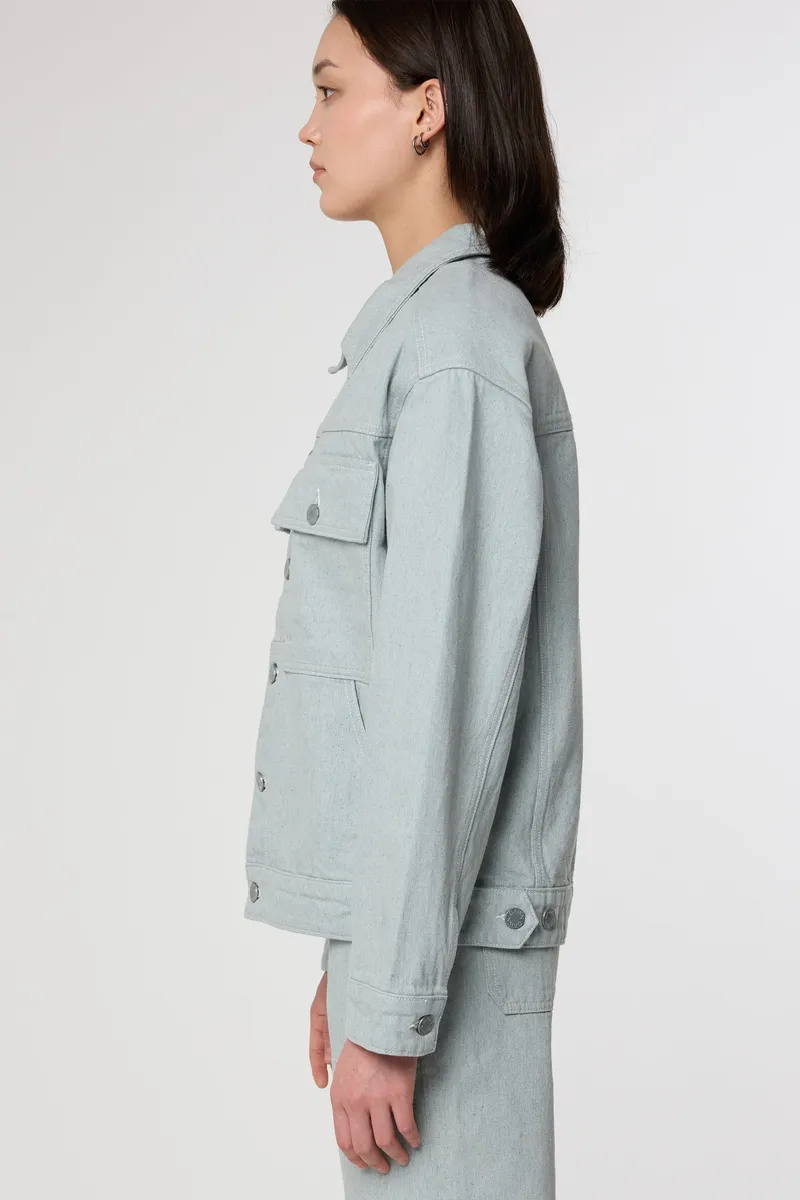 DAWN Dawn Damen vegan Jeansjacke Dune Boxy Recycled Blau, Extra hellblau, – Produktbild 2 von 2