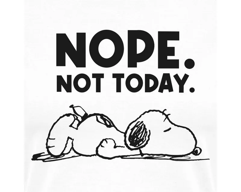 Spreadshirt T-Shirt Peanuts Snoopy Nope Not Today Bürohumor Frauen Kontrast T-Shirt (1-tlg) Slim Fit, Schwarz|weiß, – Produktbild 2 von 5