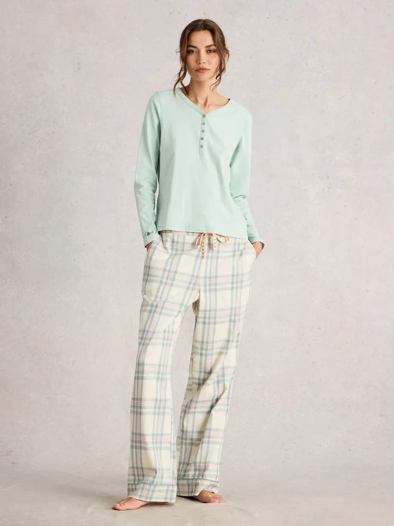 White Stuff Karierte Pyjamahose Nina - S/R, Elfenbein multi, – Produktbild 2 von 4