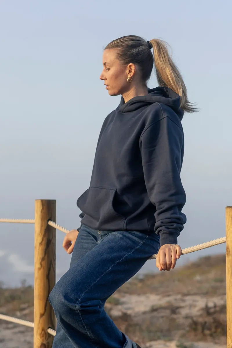 DIRTS DIRTS Herren vegan Hoodie Oversized Navy, Blau, – Produktbild 2 von 2