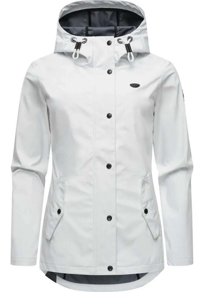 ragwear ragwear Softshelljacke Margge Shell wasserdichte Damen Übergangsjacke mit großer Kapuze, Weiß, – Produktbild 2 von 5