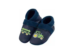 Pantolinos Pantolinos Baby und Kinder Lederpuschen Krabbelschuhe Trecker mit Anhänger blau – Produktbild 1 von 1